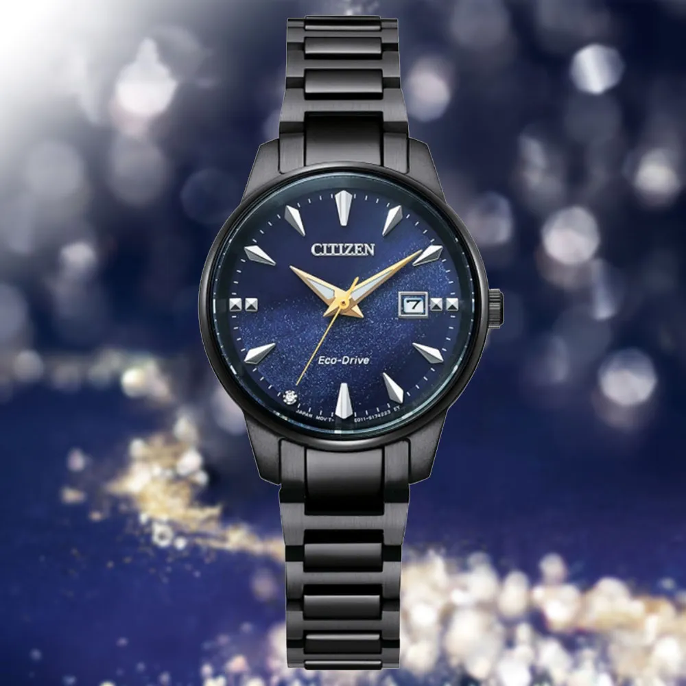 CITIZEN星辰 PAIR系列 銀河黑金限定 光動能時尚腕錶 29.2mm/EW2595-81E 歷史價格詳細信息