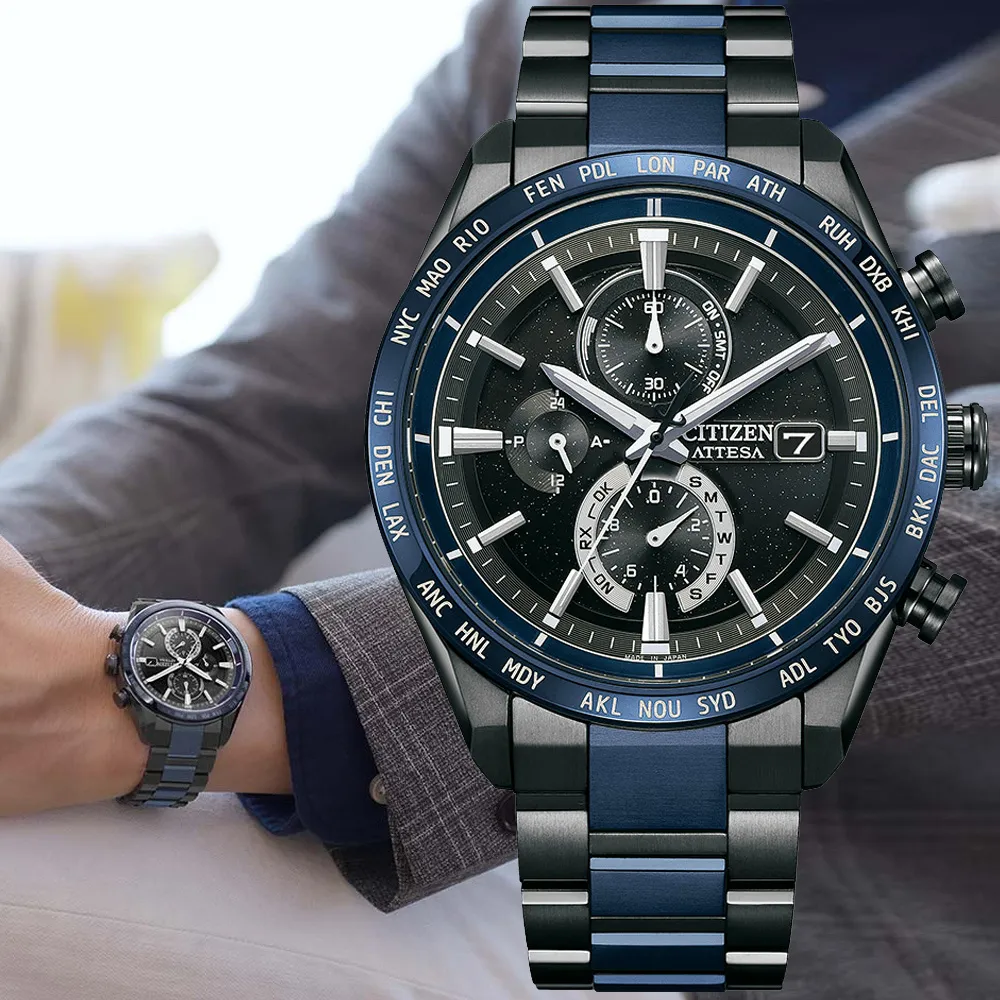 CITIZEN 星辰 光動能 湛藍黑潮流時尚男錶-藍x黑/41mm(AW1375-58L) 歷史價格詳細信息