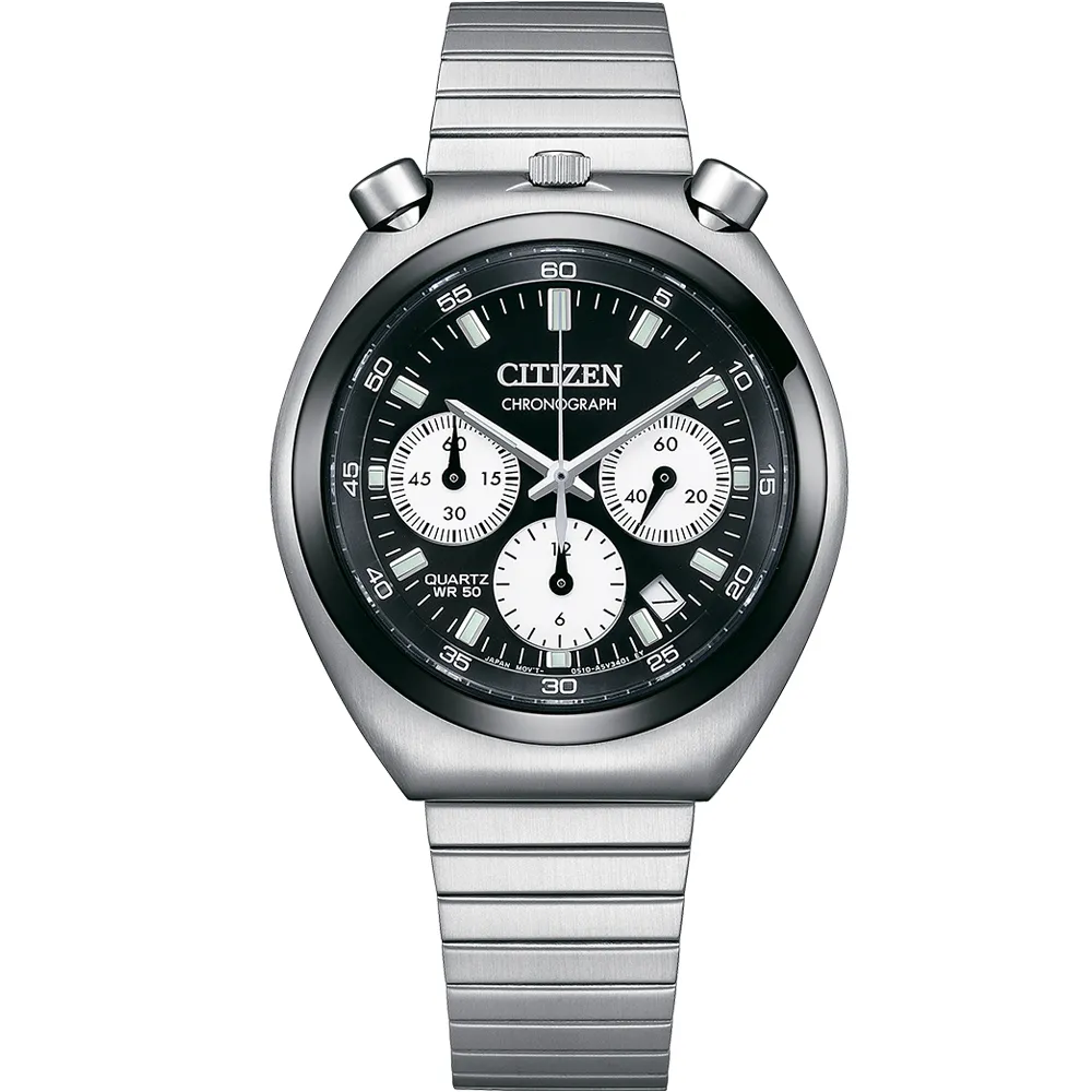 CITIZEN 星辰表 / AN3690-56L / 經典三眼計時碼錶日期日本機芯防水100米不鏽鋼手錶藍色43mm 歷史價格詳細信息