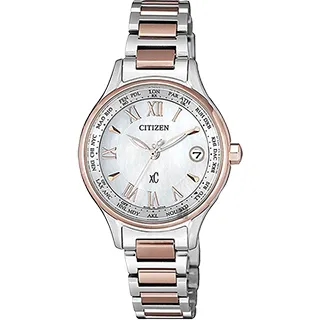 CITIZEN 星辰 XC 鈦光動能電波女錶-櫻花粉紅金/30mm ES9444-50B 歷史價格詳細信息