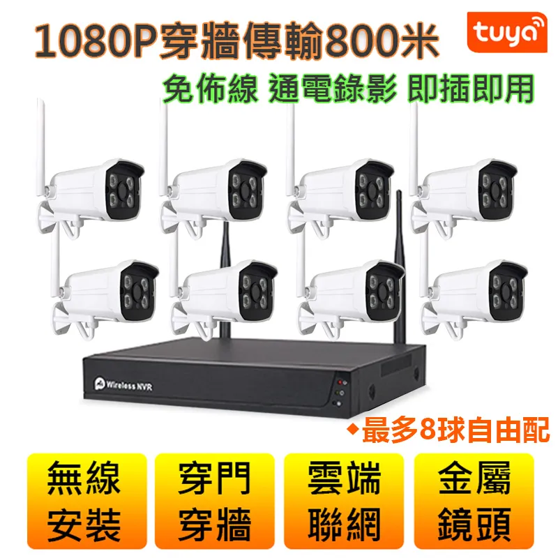 TUYA無線遠端監控組【1080P錄音對話 戶外夜視防水】手機APP 遠控NVR監視旋轉攝影機 歷史價格詳細信息