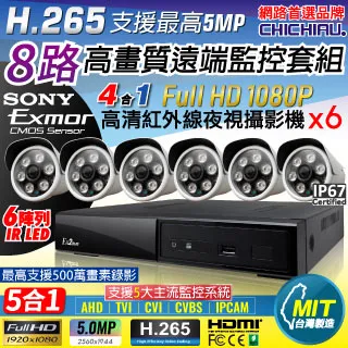 【CHICHIAU】H.265 5MP 4路4聲 五合一數位高清遠端監控錄影主機 歷史價格詳細信息