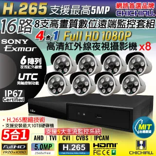 【CHICHIAU】H.265 5MP 4路4聲 五合一數位高清遠端監控錄影主機 歷史價格詳細信息