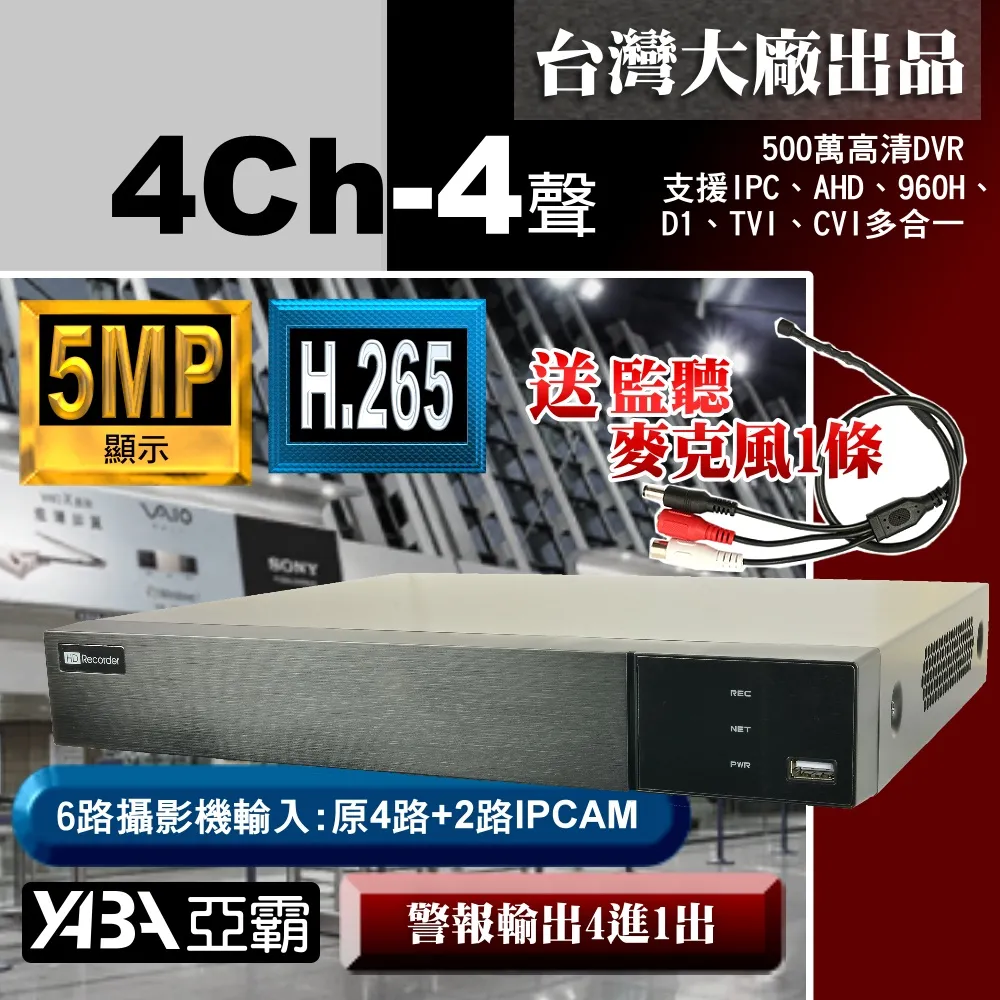 監視器主機 DVR 5MP 4路主機 H.265 可取 ICATCH 800萬 4K 2160P AHD TVI 台灣製 歷史價格詳細信息