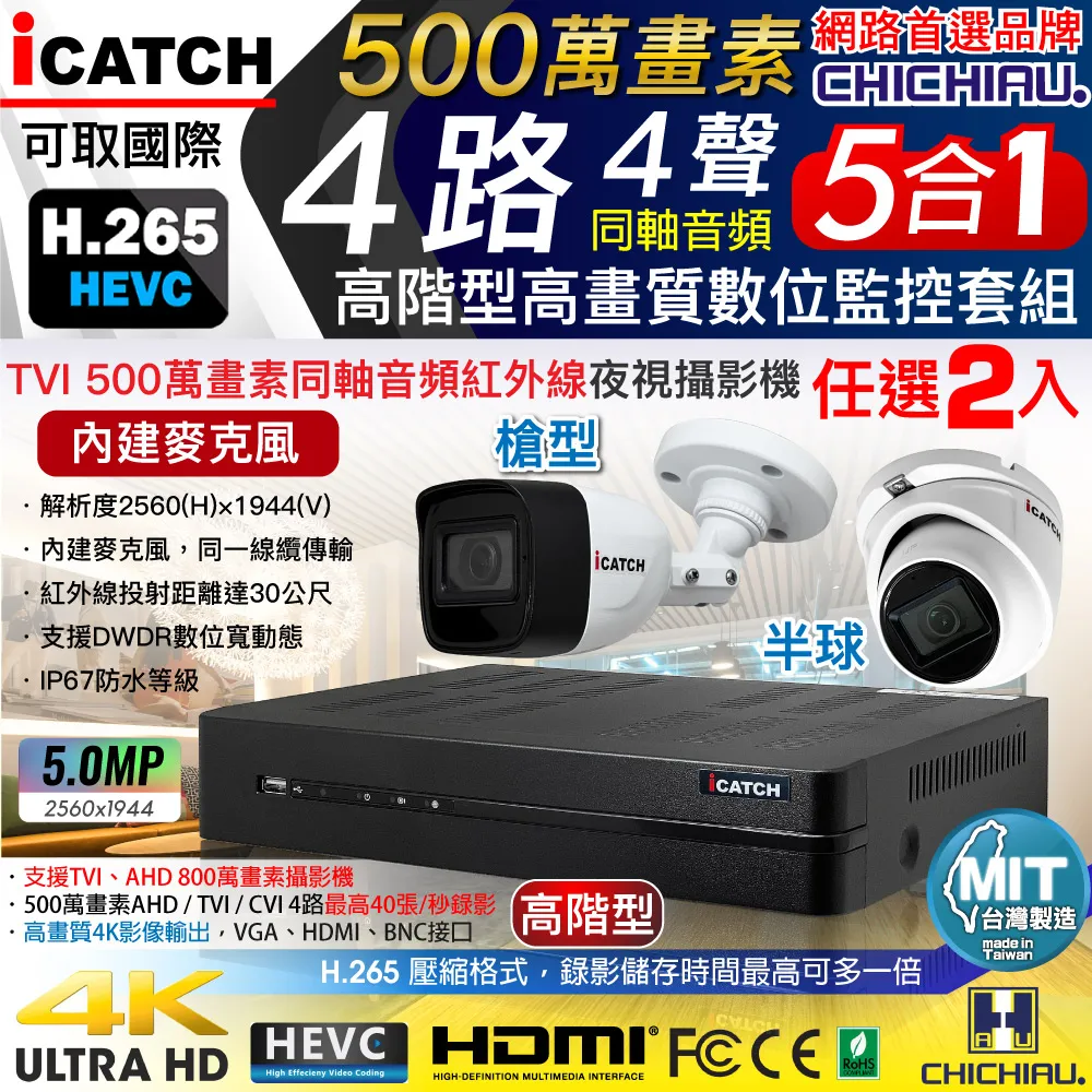 【CHICHIAU】H.265 5MP 500萬畫素4顆隱藏式紅外線POE IPCAM網路攝影機 歷史價格詳細信息