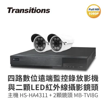 全視線 4路監視監控錄影主機(HS-HA4311)+LED紅外線攝影機(MB-TVI8G)×2 台灣製造 歷史價格詳細信息