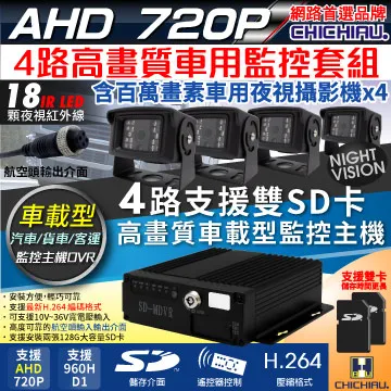 【CHICHIAU】4路HD-CVI 1080P數位高清遠端監控套組(含SONY 200萬畫素高功率6陣列燈監視器攝影機x4) 歷史價格詳細信息