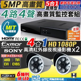 五合一 4路5MP監視器主機DVR+SONY EXMOR 4百萬鏡頭 夜視攝影機 套餐 網路 歷史價格詳細信息
