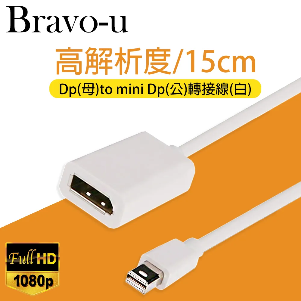 Bravo-u Displayport(公)to mini Displayport(母)轉接線15cm(黑) 歷史價格詳細信息