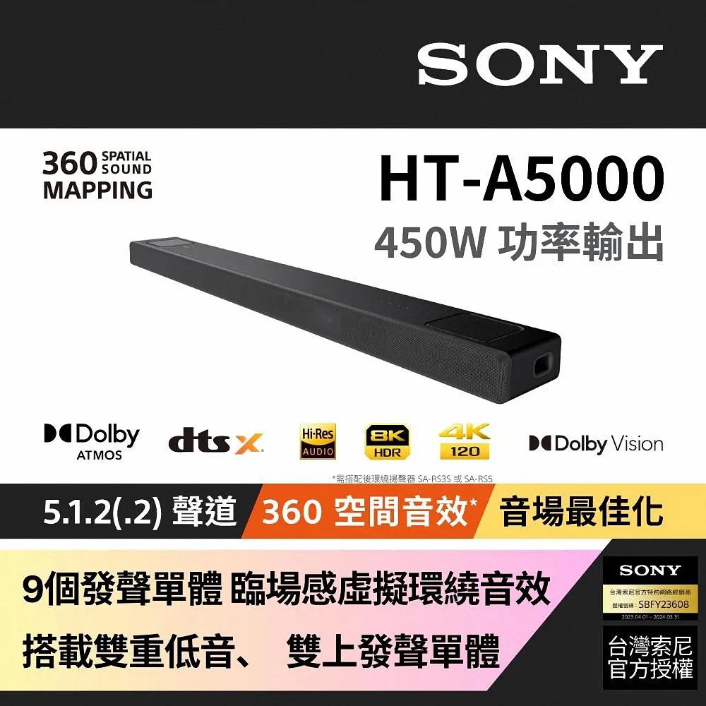 SONY HT-A5000 5.1.2 聲道單件式揚聲器 歷史價格詳細信息