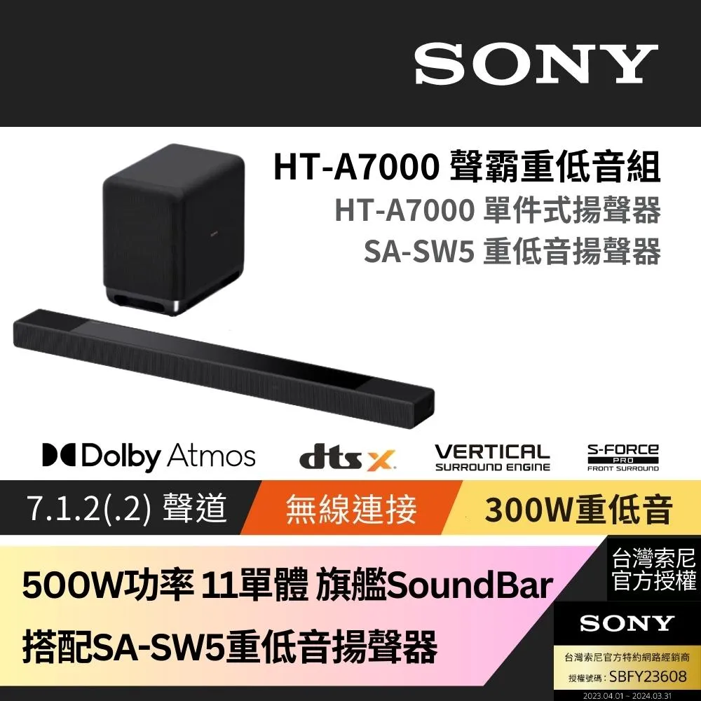 Sony SOUNDBAR家庭劇院組 HT-A3000+SA-SW5 歷史價格詳細信息