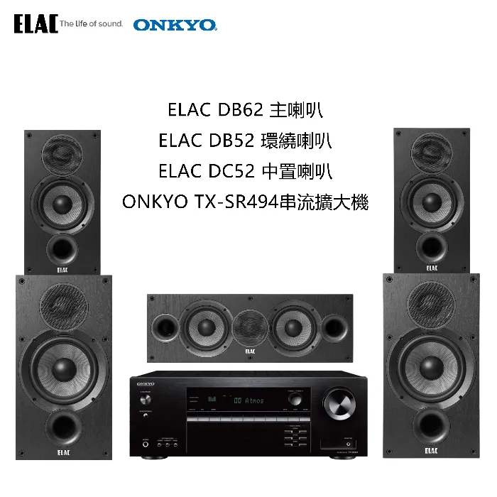 【ELAC】ONKYO TX-NR5100+ELAC DF62+DC52+DB52(家庭劇院組) 歷史價格詳細信息