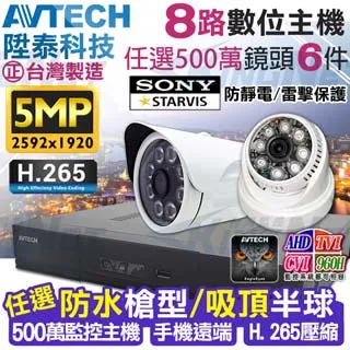 AVTECH 500萬 8路2支 監控套餐 歷史價格詳細信息