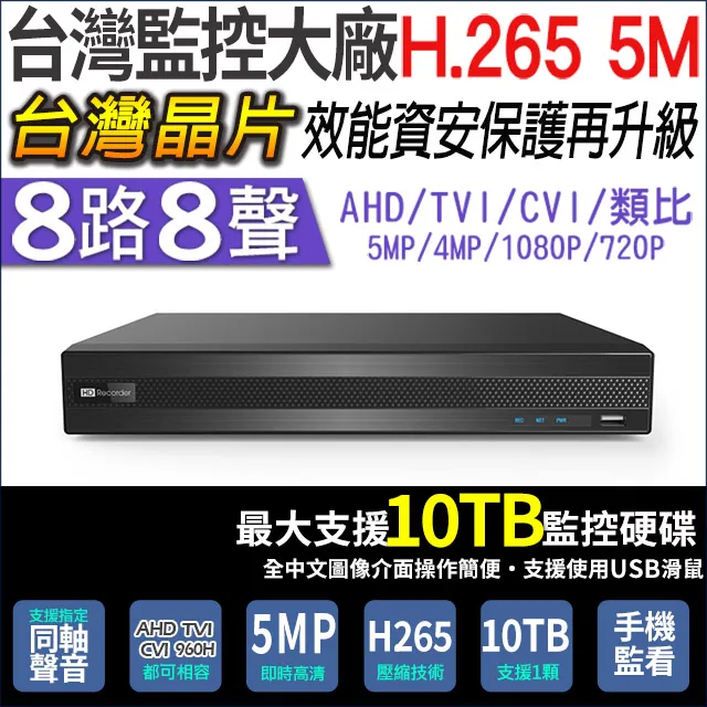 台製 500萬 H.265 8路+8支 監視主機套餐 歷史價格詳細信息