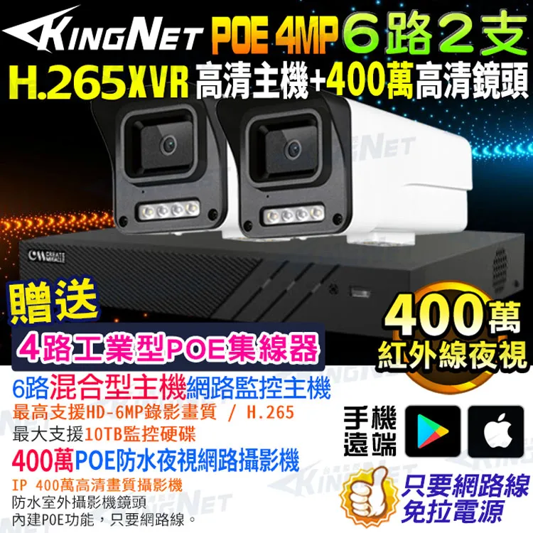 XVR 網路監控 6路2支套餐 POE 300萬高清 歷史價格詳細信息