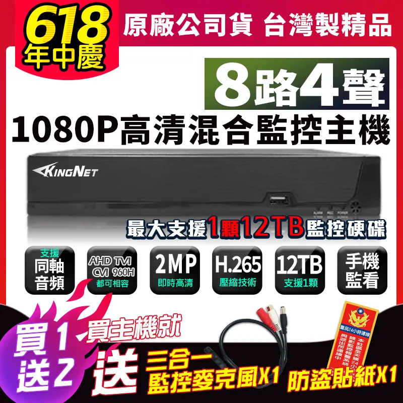 8路監控主機 DVR 4聲 1080P 手機遠端 網路監控 監控器材 AHD TVI CVI 台灣保固 監視器 歷史價格詳細信息