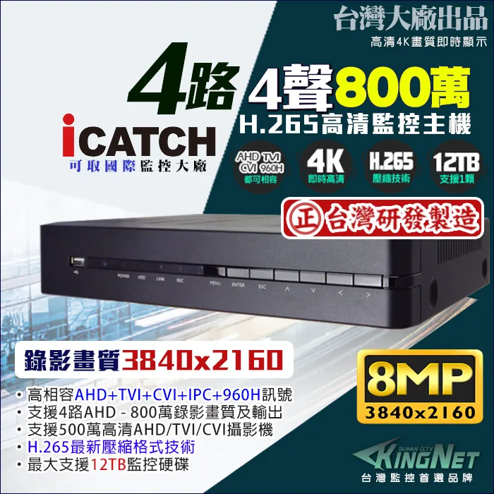 台灣大廠 800萬 4路監控主機DVR 歷史價格詳細信息