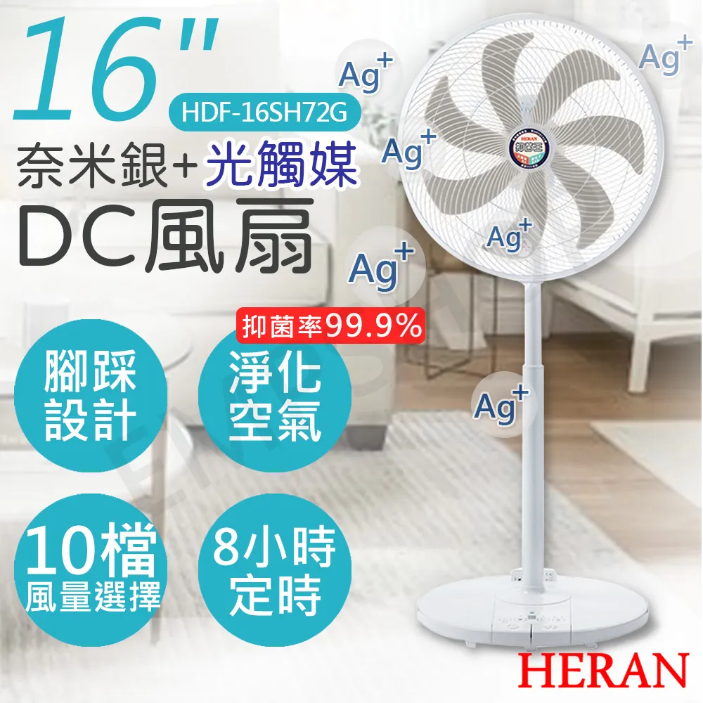 【HERAN 禾聯】16吋奈米銀抑菌機械立扇 HAF-16SH550 歷史價格詳細信息
