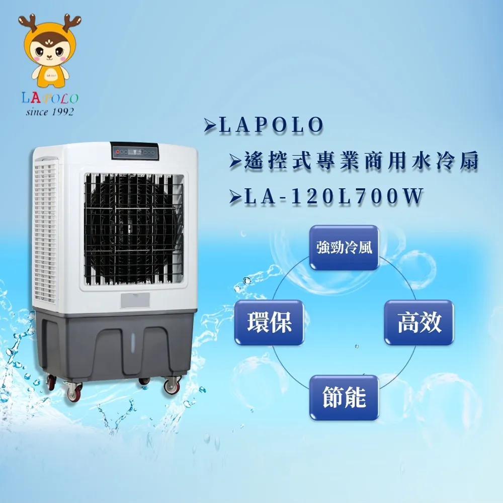 LAPOLO 商業用 大型移動式水冷扇40L 另售60L/80L/105L 高效降溫結省電費 歷史價格詳細信息