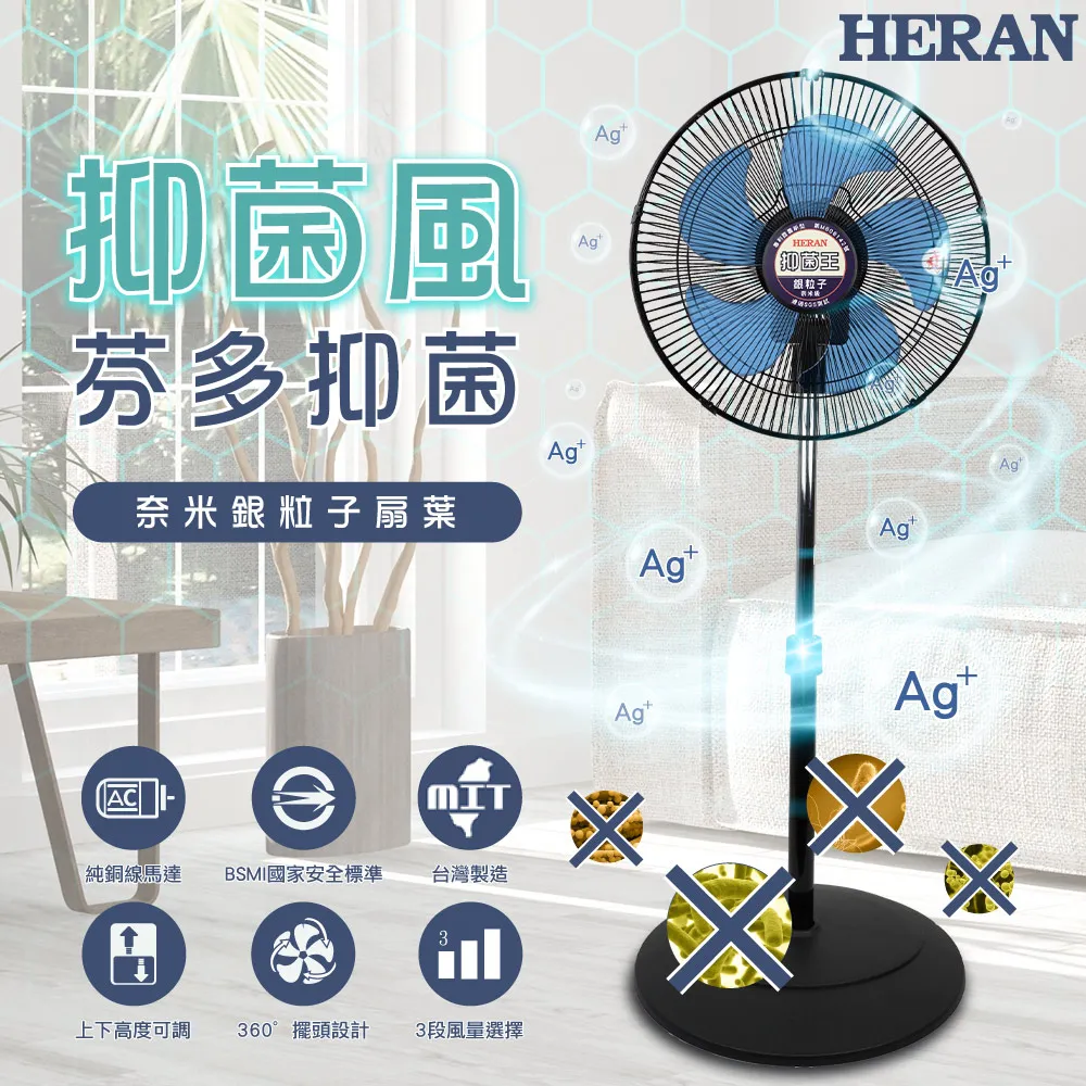 HERAN禾聯14吋3 6 0 度奈米銀抑菌工業立扇HAF-14SH51B 歷史價格詳細信息