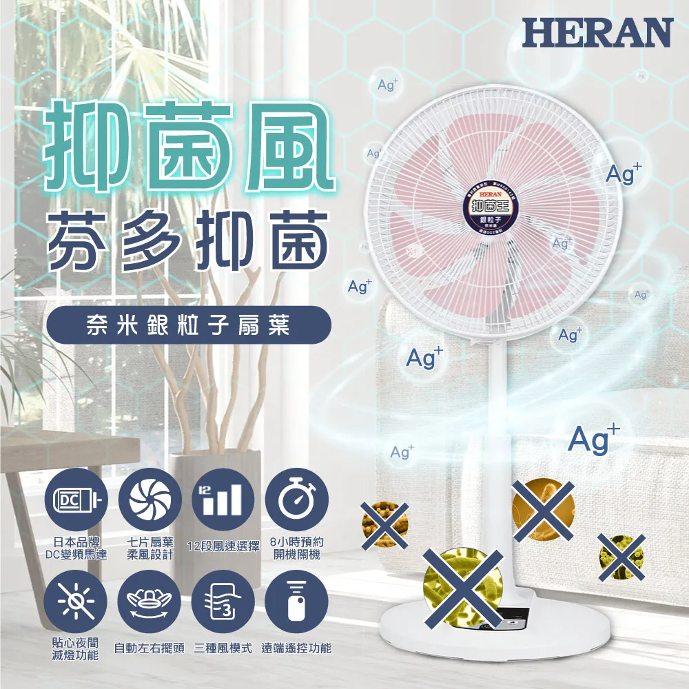 HERAN禾聯 HDF-14AH73G 奈米銀抑菌 DC扇電風扇 (灰) 歷史價格詳細信息