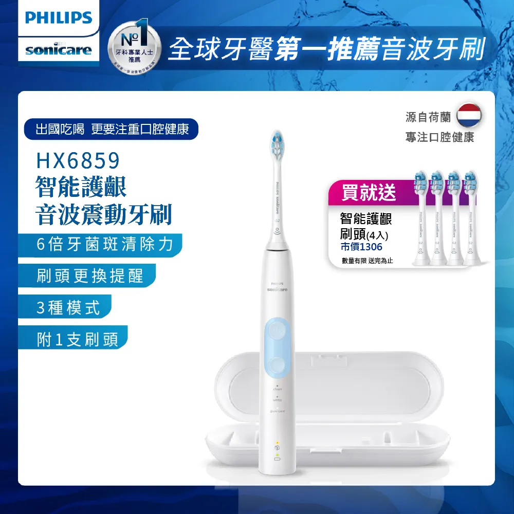 【PHILIPS 飛利浦】Sonicare ProtectiveClean 智能護齦音波震動牙刷HX6803/02 (雙入組) 歷史價格詳細信息