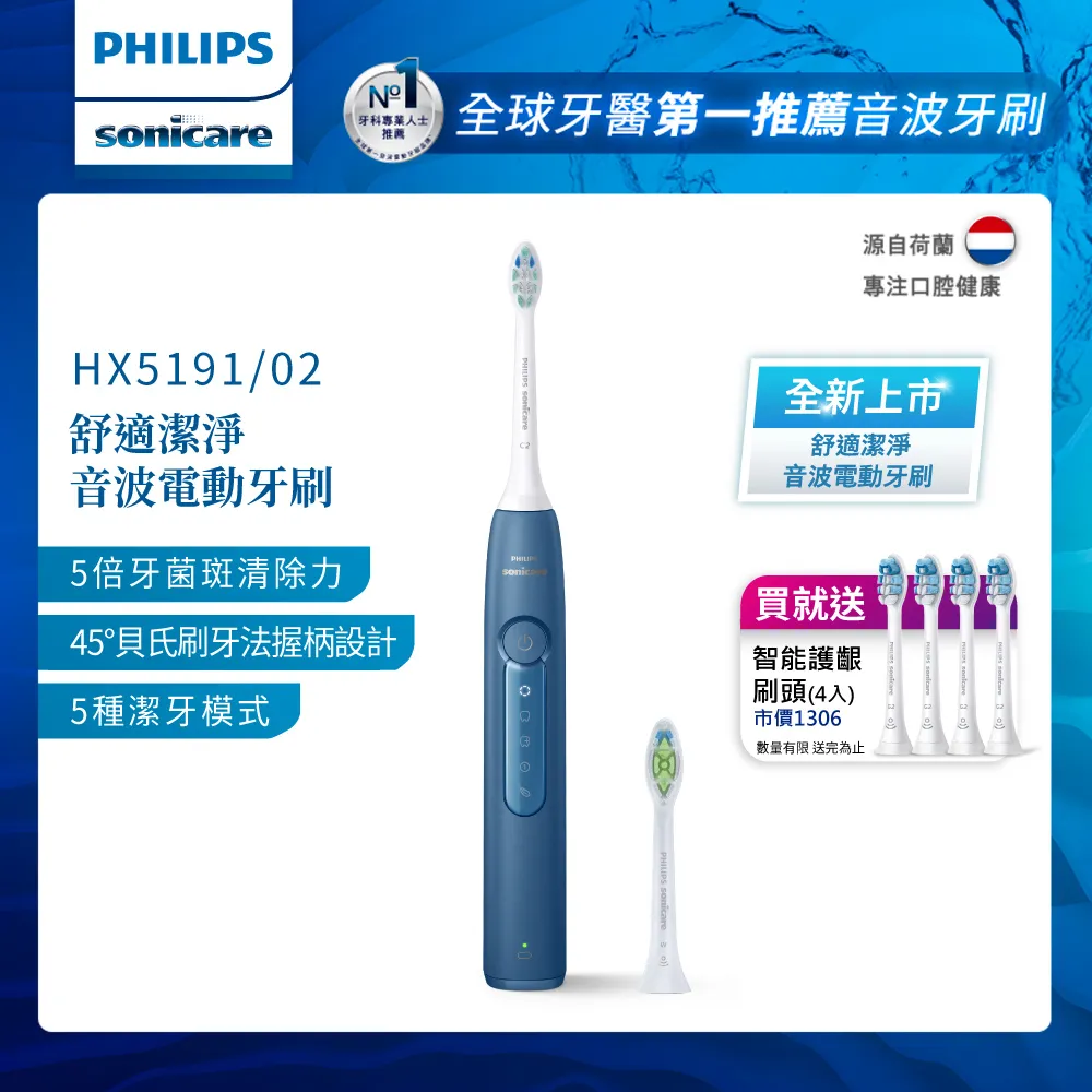 【PHILIPS 飛利浦】Sonicare亮白隨行智能鑽石音波震動/電動牙刷HX5191/02 (星雲藍)-雙入組 歷史價格詳細信息