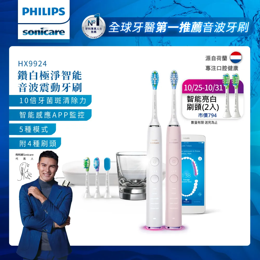 雙入組【PHILIPS 飛利浦】Sonicare輕柔舒敏音波震動牙刷HX2411/01+專用溫和清潔刷頭*五支 歷史價格詳細信息