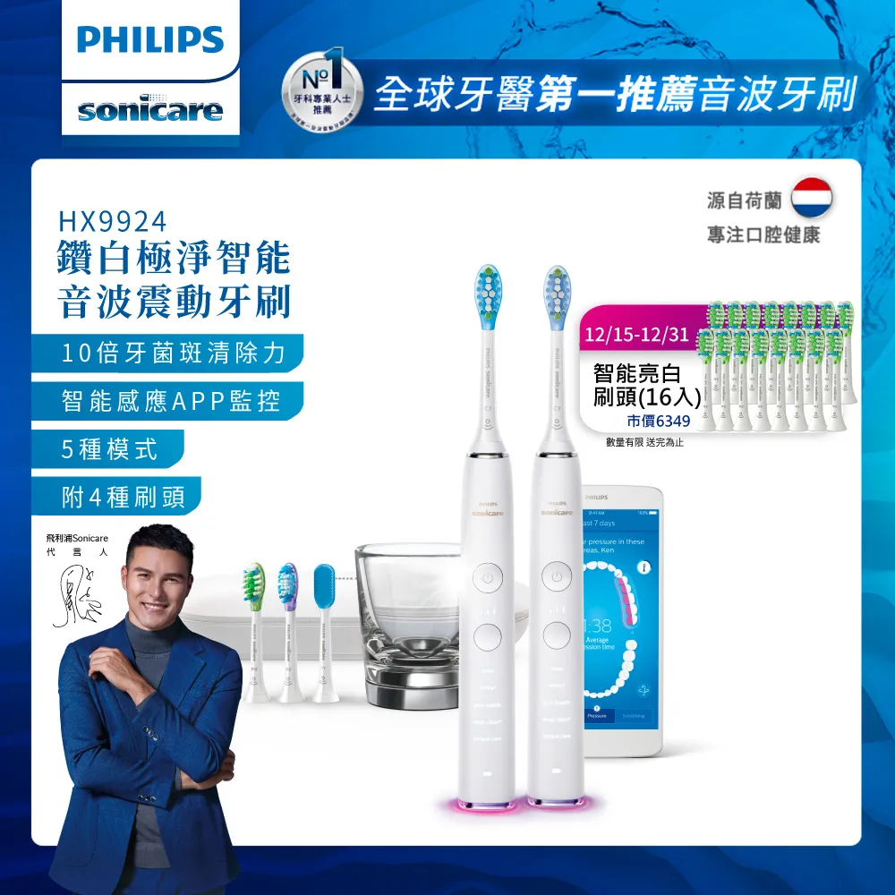 雙入組【PHILIPS 飛利浦】Sonicare輕柔舒敏音波震動牙刷HX2411/01+專用溫和清潔刷頭*五支 歷史價格詳細信息
