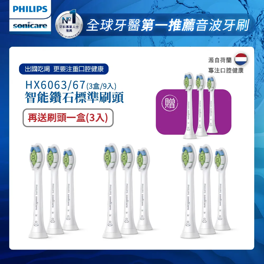 飛利浦智能鑽石刷頭7入組 (HX6067) W123122 歷史價格詳細信息
