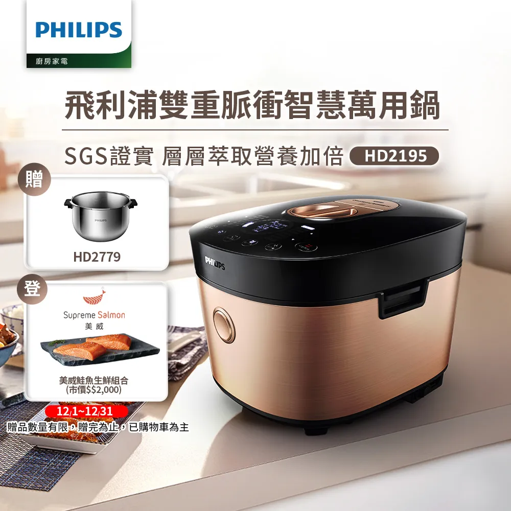 【飛利浦 PHILIPS】萬用鍋HD2195(金小萬)+超活氧調理機HR3573 歷史價格詳細信息