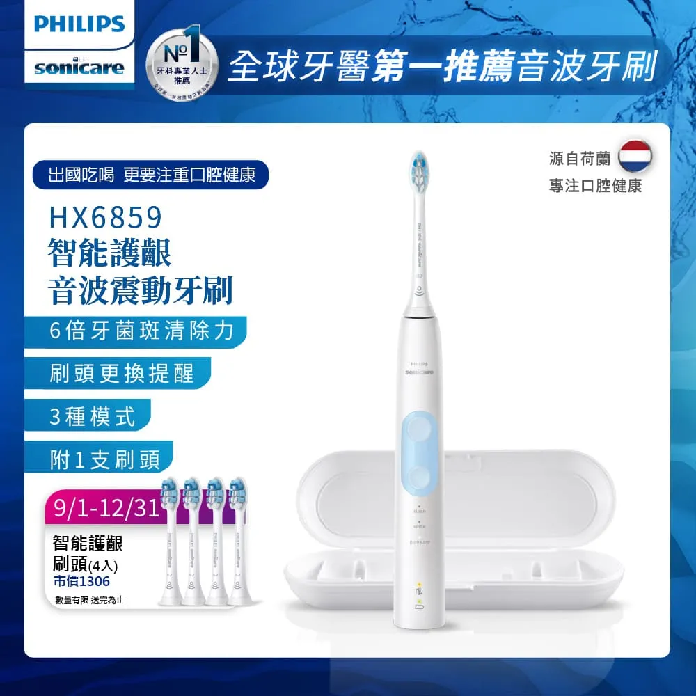 【PHILIPS 飛利浦】Sonicare ProtectiveClean 智能護齦音波震動牙刷HX6803/02 (雙入組) 歷史價格詳細信息