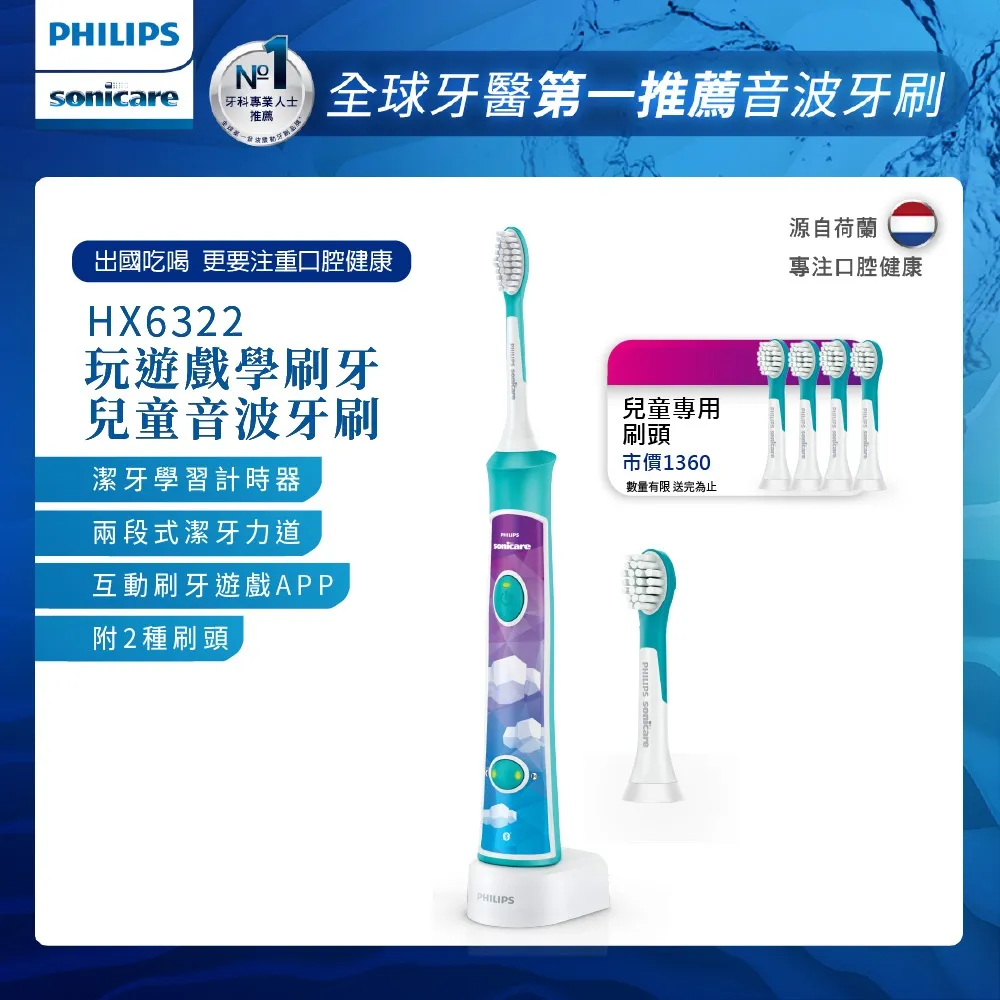 【PHILIPS飛利浦】Sonicare兒童輕巧軟毛音波電動牙刷(莎莉兒童款) HX2472/01 歷史價格詳細信息