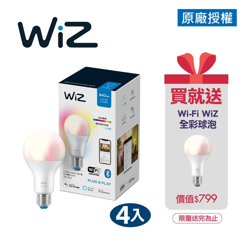 Philips 飛利浦 WiZ 全彩燈泡 3入(PW04N) 歷史價格詳細信息