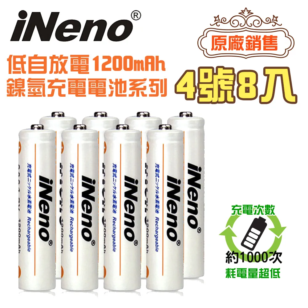 【iNeno】低自放鎳氫充電電池(3+4號各4入) 歷史價格詳細信息