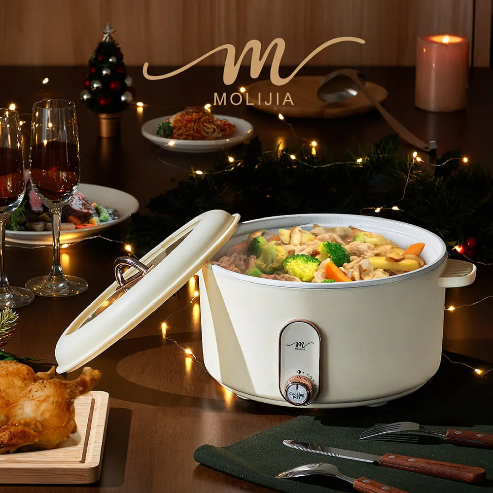 【MOLIJIA 魔力家】M25多功能不沾電湯鍋3L-超值2入組(電火鍋/料理鍋/快煮鍋/蒸煮鍋/電煮鍋/萬用鍋) 歷史價格詳細信息