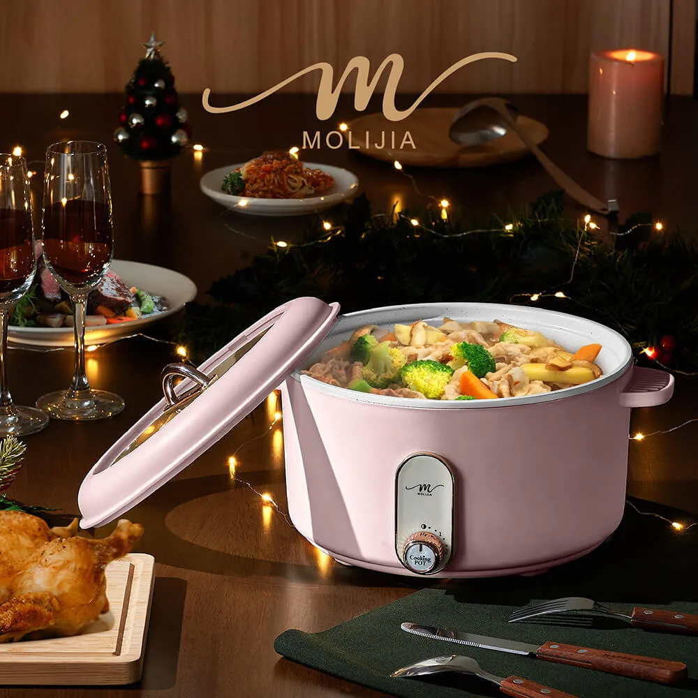 【MOLIJIA 魔力家】M25多功能不沾電湯鍋3L-超值2入組(電火鍋/料理鍋/快煮鍋/蒸煮鍋/電煮鍋/萬用鍋) 歷史價格詳細信息