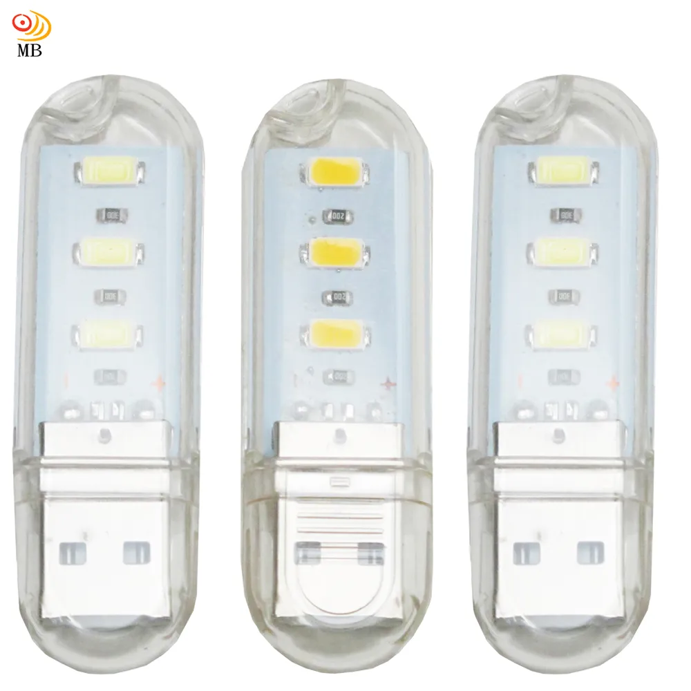 月陽超值3入USB超亮3LED燈檯燈閱讀燈小夜燈手電筒(HL33) 歷史價格詳細信息