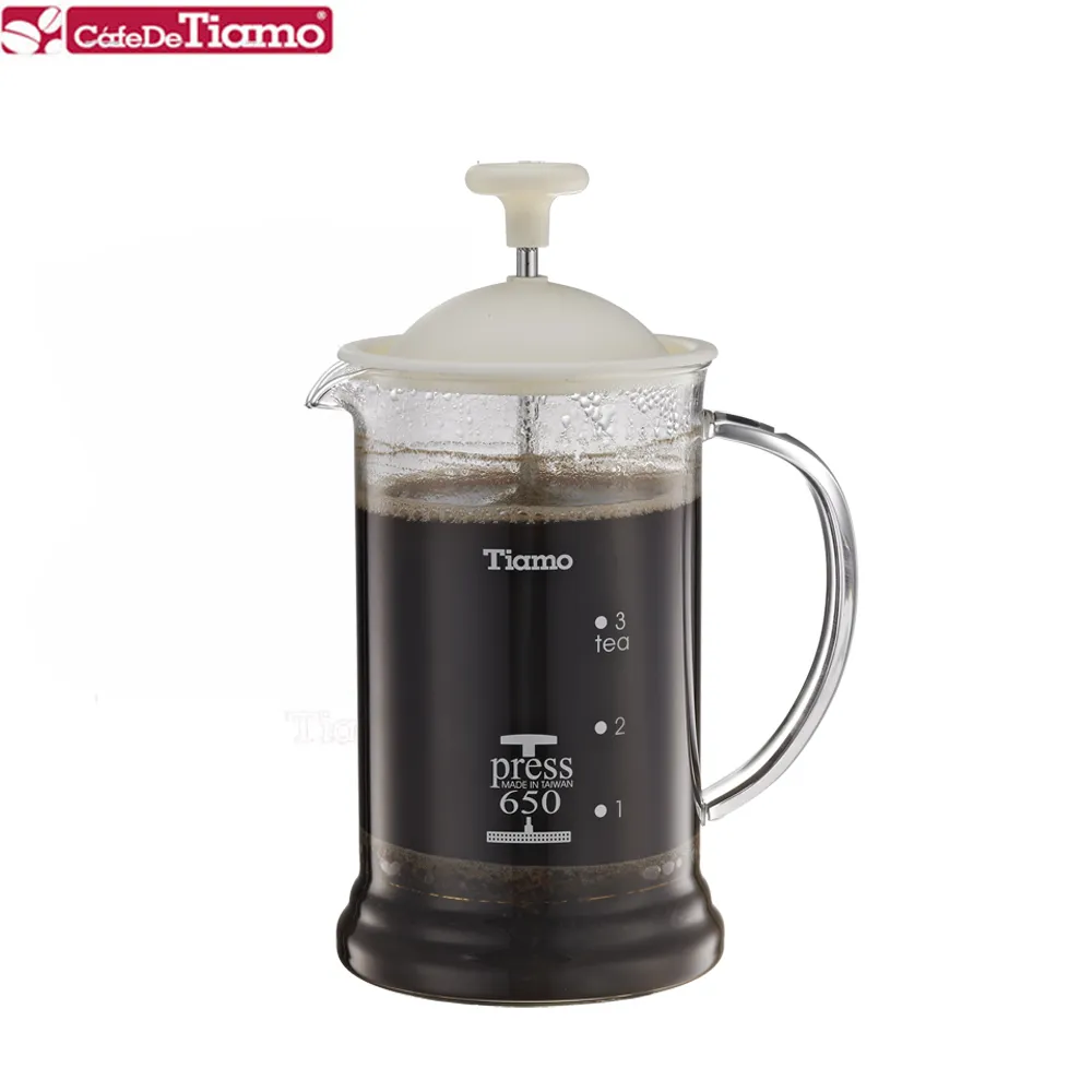 【Tiamo】多功能玻璃濾壓壺 650cc-白色(HG2110W) 歷史價格詳細信息