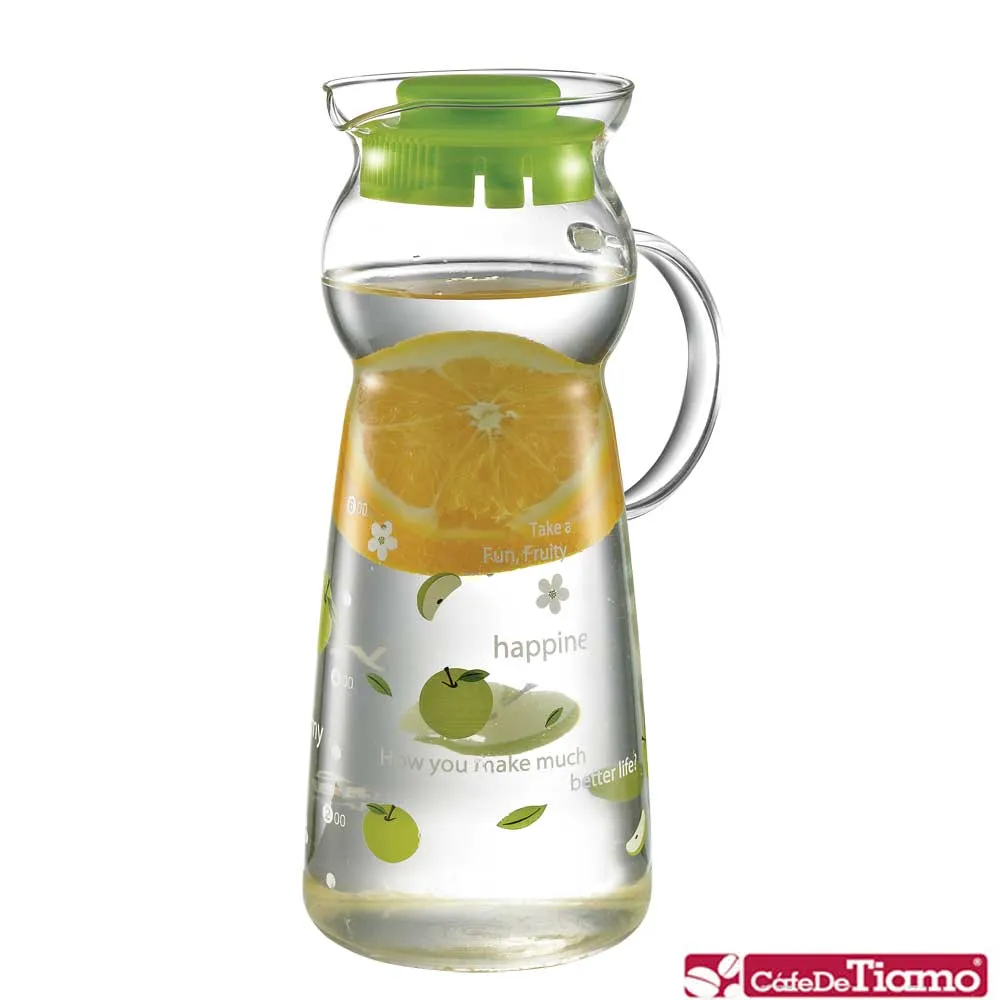 【Tiamo】Tiamo 玻璃水壺把手款1000ml-普普風紅色(HG2283) 歷史價格詳細信息