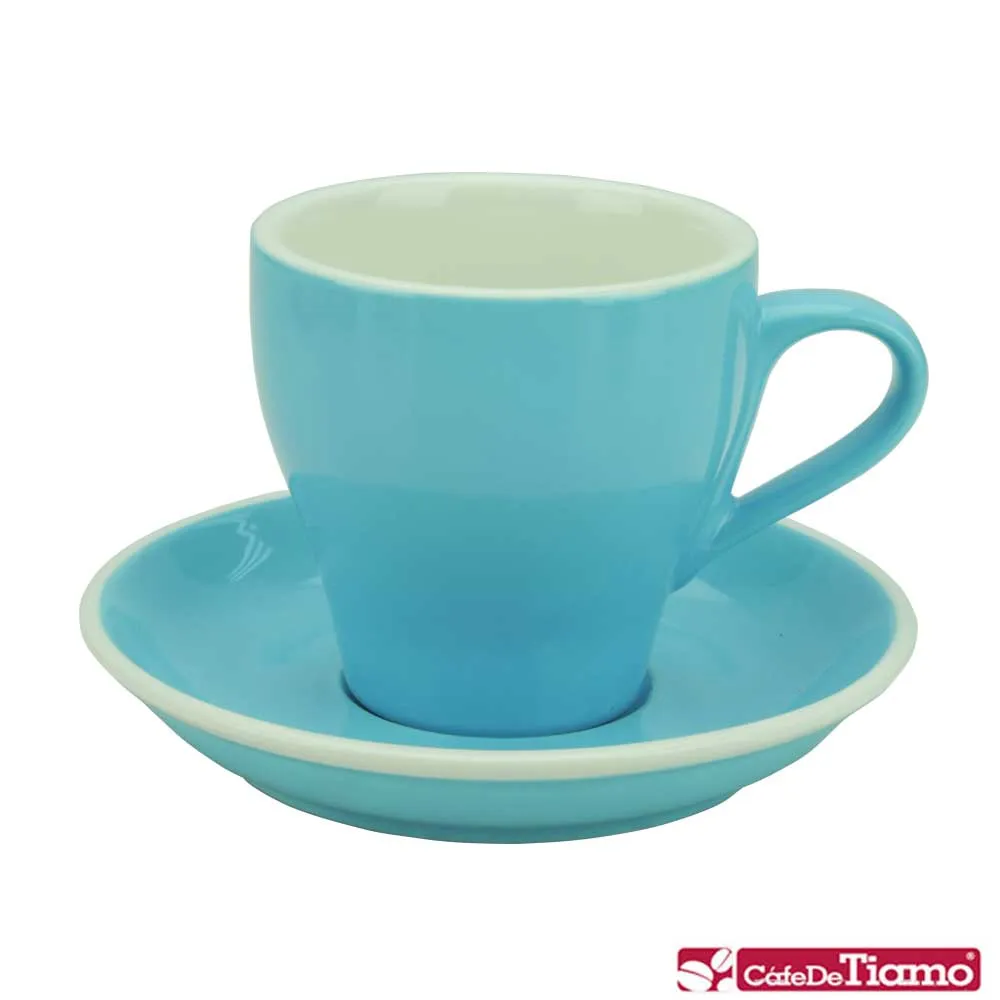 Tiamo 19號鬱金香拿鐵杯盤組5客280CC-藍色(HG0853B) 歷史價格詳細信息