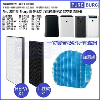 適用SHARP夏普KC-JH51T-W KC-JD50T KC-JH50T KC-D50 KC-E50 KC-F50濾網 歷史價格詳細信息