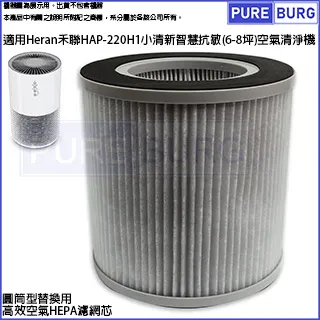 適用Heran禾聯HAP-120H1 (3-4坪)空氣清淨機替換用HEPA活性碳濾網濾芯 歷史價格詳細信息