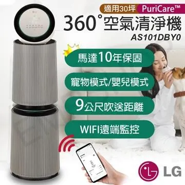 LG 樂金 AS101DSS0 PuriCare™ 360°空氣清淨機 - 寵物功能增加版 (雙層) 歷史價格詳細信息