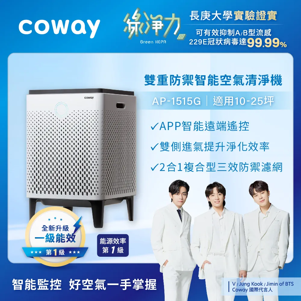 【Coway】雙重防禦智能空氣清淨機 AP-1515G(原廠認證福利品) 歷史價格詳細信息