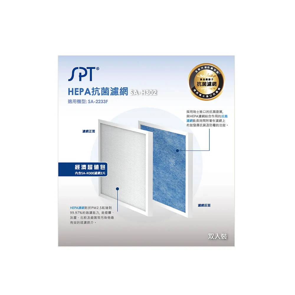 尚朋堂 空氣清淨機SA2233F專用HEPA濾網SA-H300(2盒) 歷史價格詳細信息