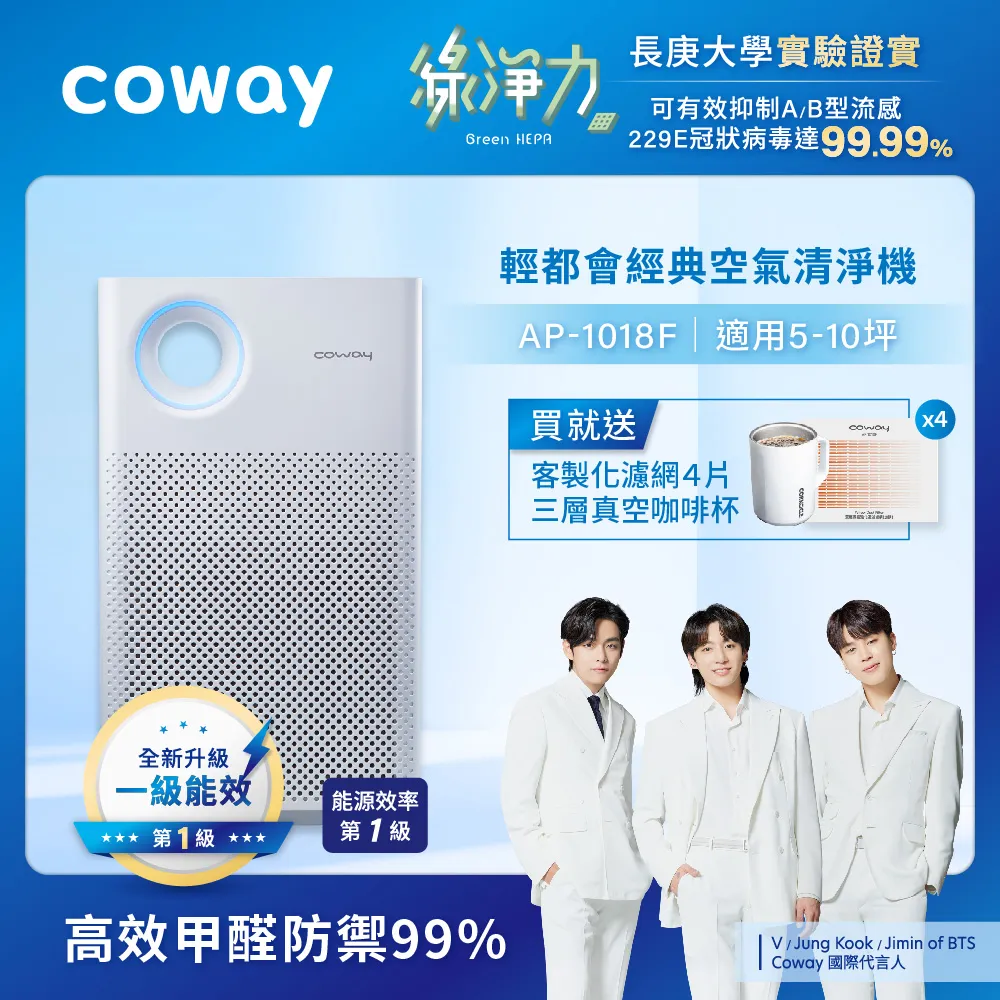 Coway 綠淨力高效甲醛清淨機 AP-1018F 歷史價格詳細信息