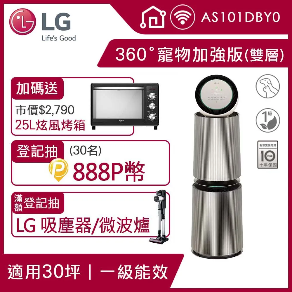 LG PuriCare 360°空氣清淨機 寵物功能加強版(單層)AS651DSS0 歷史價格詳細信息