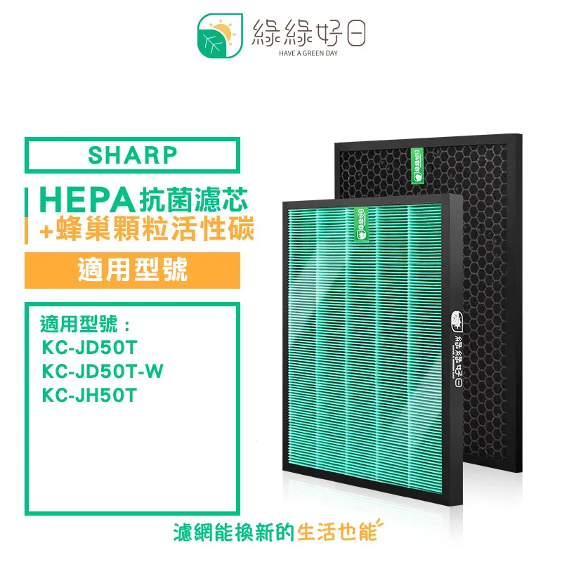 適用：SHARP：KC-JD50T-W (取代活性碳&HEPA) 2入組 一次換到好【Original Life 沅瑢】 歷史價格詳細信息