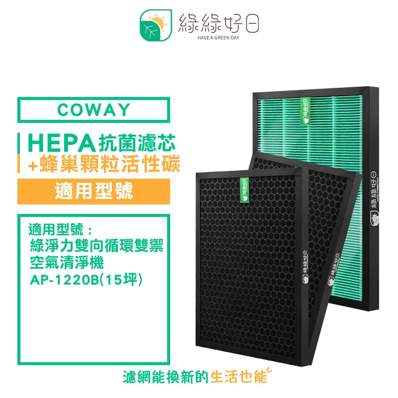 綠綠好日 兩年份 True HEPA 濾芯 活性碳 濾網 組 適 COWAY AP-1512HH 空氣清淨機 歷史價格詳細信息